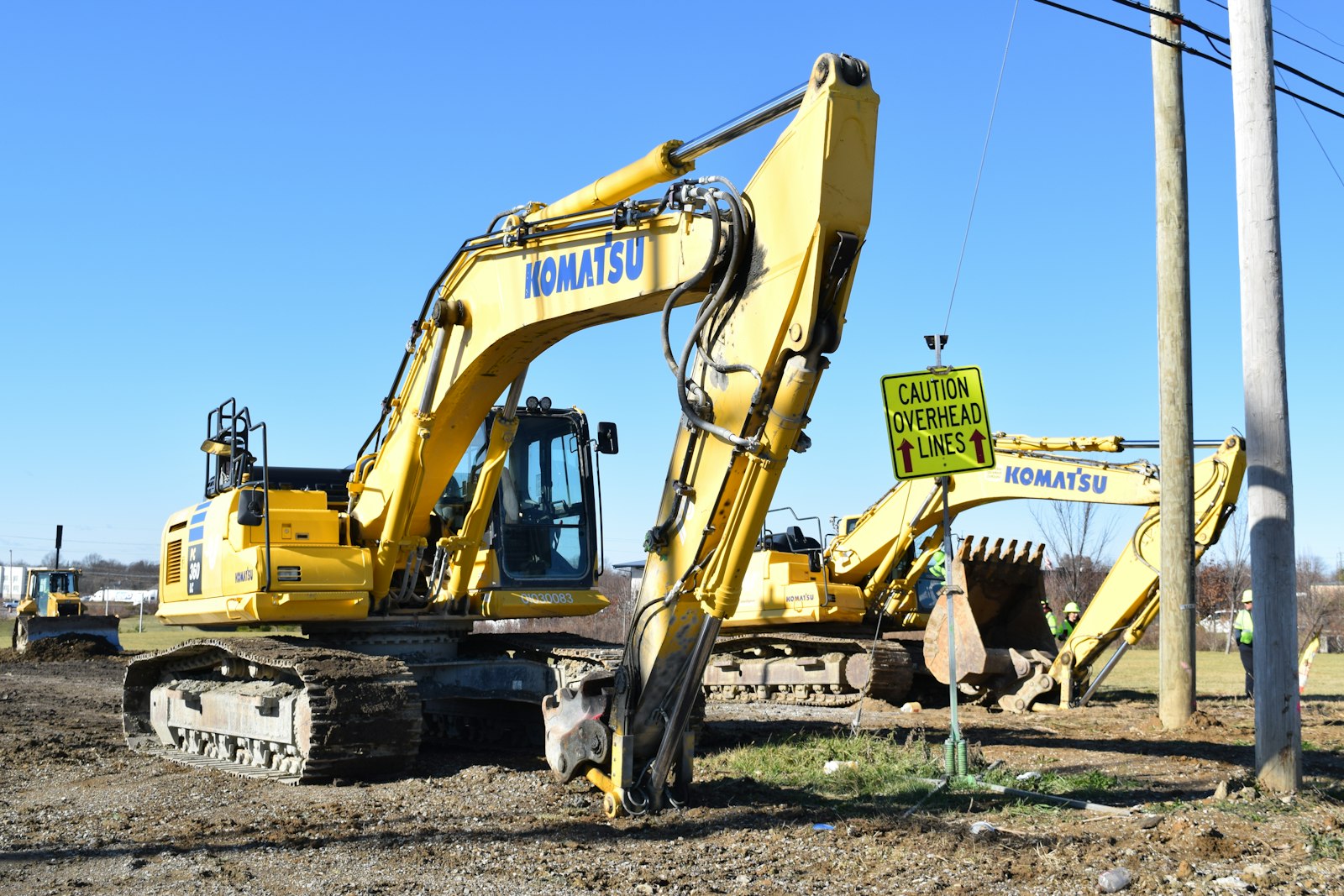 CAT excavator on construction site